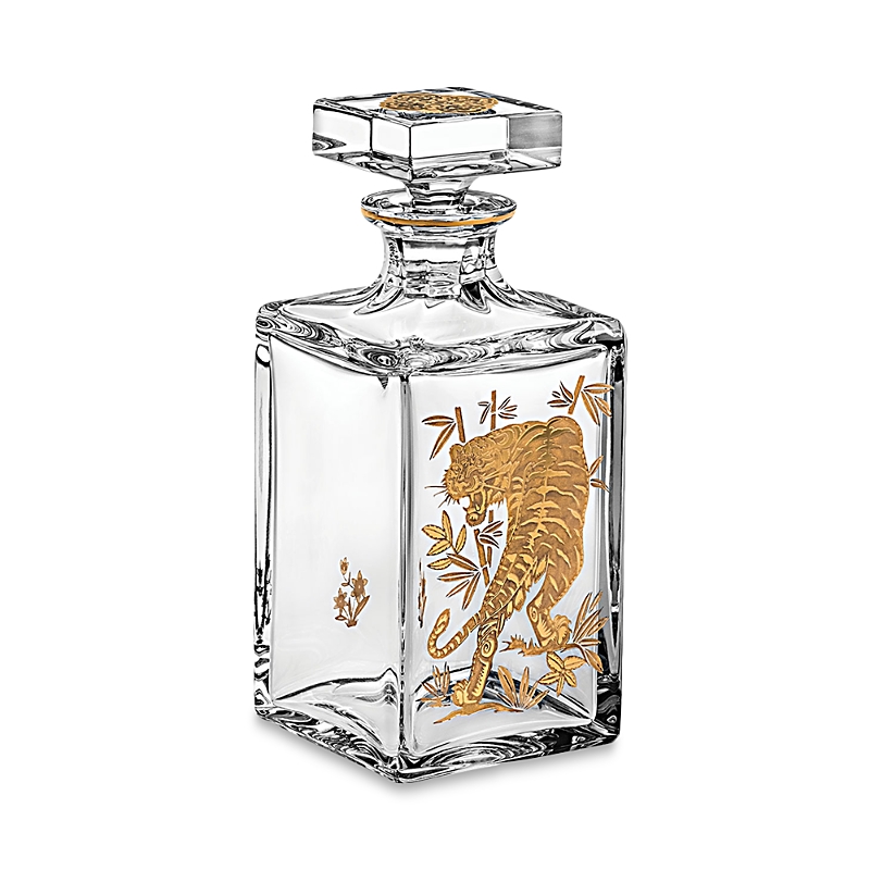 Vista Alegre Golden Tiger Whisky Decanter In Gold