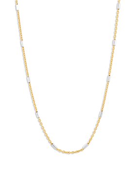 Bloomingdale's - Bar Cable Link Chain Necklace in 14K White & Yellow Gold, 18" - 100% Exclusive