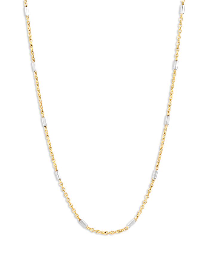 Bloomingdale's - Bar Cable Link Chain Necklace in 14K White & Yellow Gold, 18" - 100% Exclusive