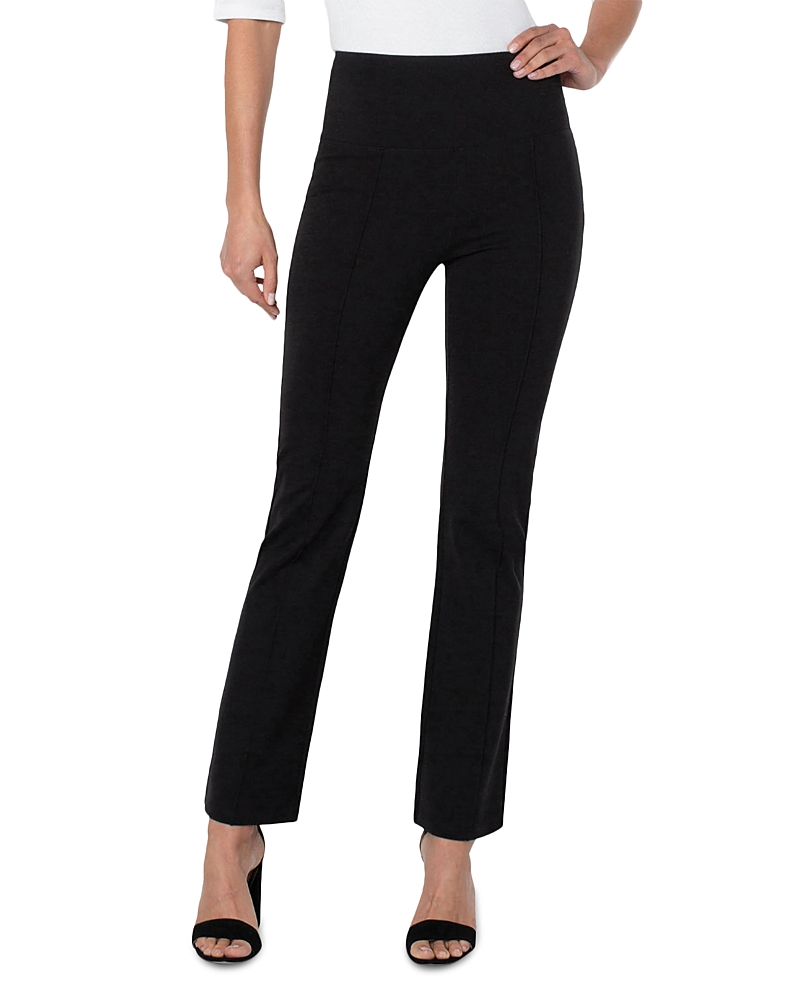 Liverpool Los Angeles Stella Pull-on Kick Flare Ponte Pants In Black