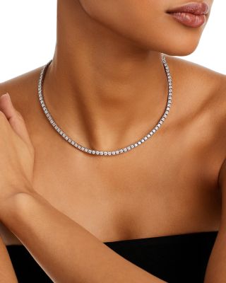 Diamond Classic Tennis Necklaces in 14K White Gold, 3.0-7.0 tcw  