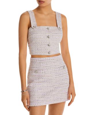 AQUA - Tweed Crop Top - 100% Exclusive