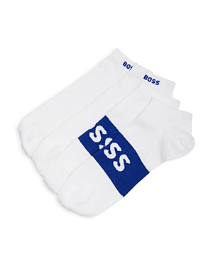 Hugo Boss Two-pack Of Ankle Socks In A Cotton Blend In White