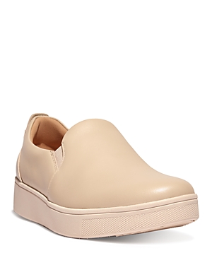 Fitflop Rally Leather Slip-on Skate Sneaker In Stone Beige