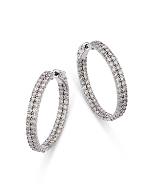 Bloomingdale's Diamond Double Row Hoop Earrings in 14K White Gold, 4.0 ct. t.w. - 100% Exclusive