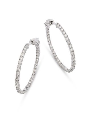 Bloomingdale's Fine Collection - Diamond Inside Out Hoop Earrings in 14K White Gold, 2.0 ct. t.w.