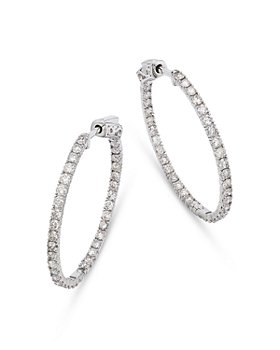 Bloomingdale's - Diamond Inside Out Hoop Earrings in 14K White Gold, 2.0 ct. t.w. - 100% Exclusive 