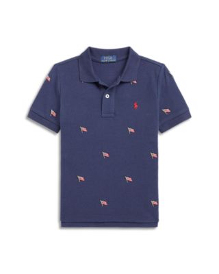 Ralph Lauren - Boys' Flag Embroidered Cotton Mesh Polo Shirt - Little Kid