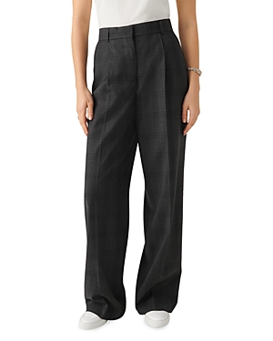Ba&sh Harry Wool Pleated Wide Leg Pants In Anthracite