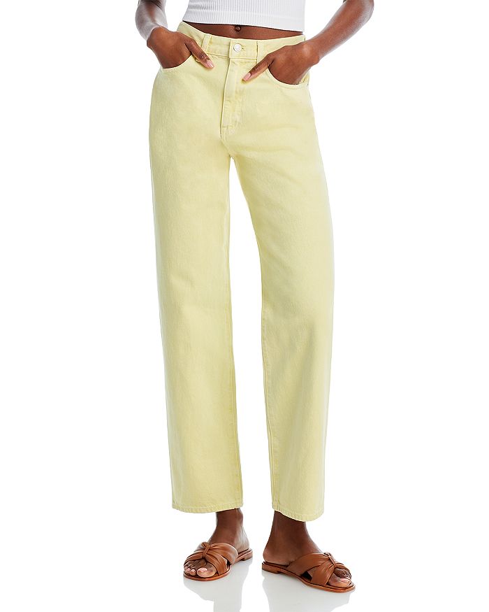 Madewell High Rise Baggy Straight Jeans in Pale Daffodil