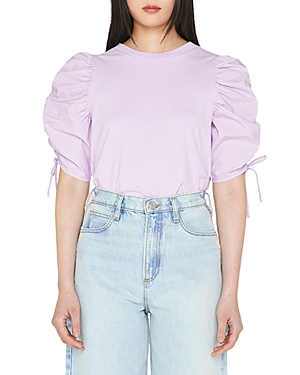FRAME RUCHED TIE SLEEVE TOP