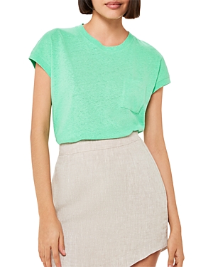 Shop Whistles Ember Linen Mix Pocket Tee In Green