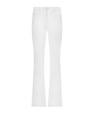 Selma Cotton Stretch High Rise Bootcut Jeans in Blanc