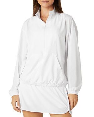 Shop Beyond Yoga In Stride Half-zip Sweatshirt In True White
