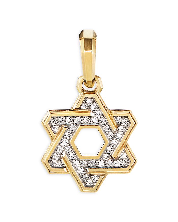David Yurman - Men's 18K Yellow Gold Diamond Star of David Pendant