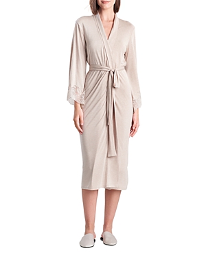 Natori Luxe Shangri-la Robe In Cashmere Ivory
