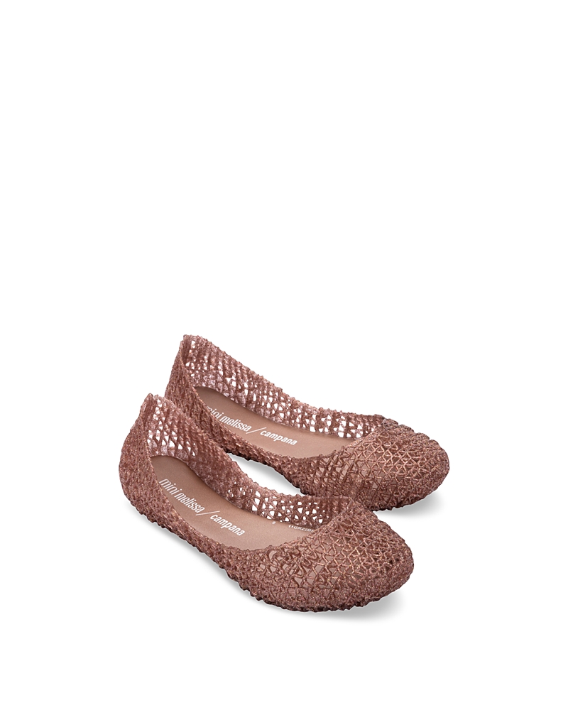 Mini Melissa Campana Zigzag Flat In Rose Gold
