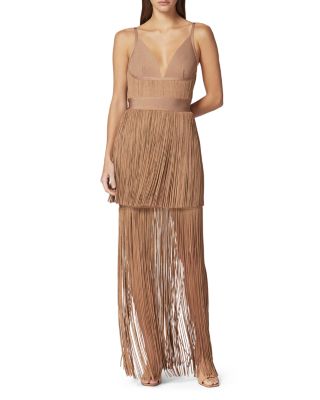 Herv Lger Plunging Fringe Gown | Bloomingdale's Women