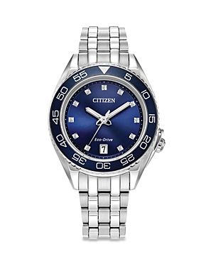 Shop Citizen Eco-drive Sport Luxury Watch, 35mm In Blue/silver