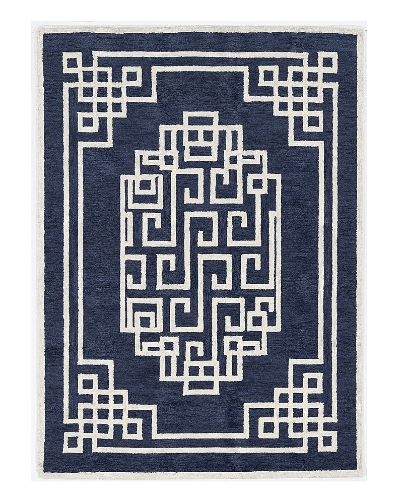 Kas Gramercy 1613 Area Rug, 5' X 7' In Navy/ivory