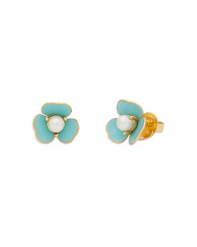 kate spade new york - Bouquet Toss Imitation Pearl Flower Stud Earrings in Gold Tone