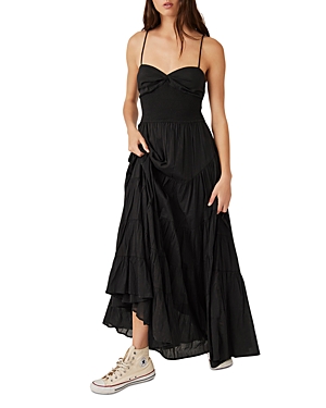 FREE PEOPLE SUN DRENCHED SOLID MAXI DRESS