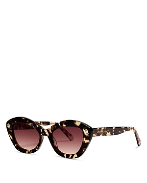 Loveshackfancy Hessel Cat Eye Sunglasses, 53mm In Tortoise/brown Gradient