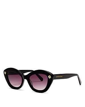 Shop Loveshackfancy Hessel Cat Eye Sunglasses, 53mm In Black/purple Gradient