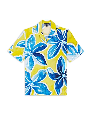 Shop Vilebrequin Chelly Macro Raiatea Regular Fit Button Down Camp Shirt In Sun