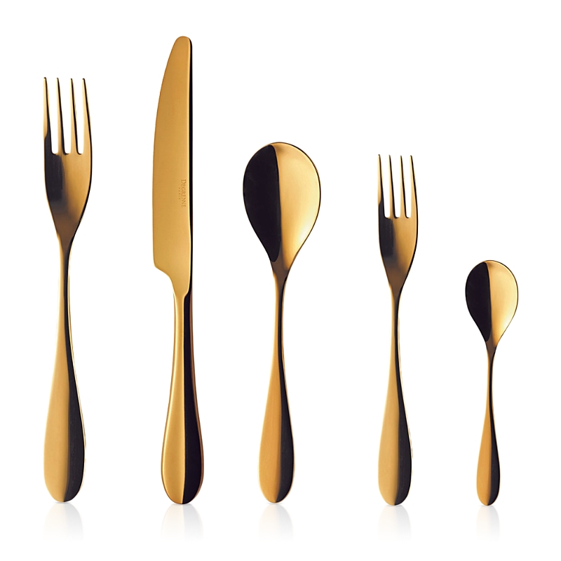 Degrenne Paris Onde Gold 5-piece Place Setting In Gold