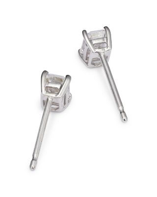 Diamond Emerald-Cut Stud Earrings in 14K White Gold, 0.50 tcw 