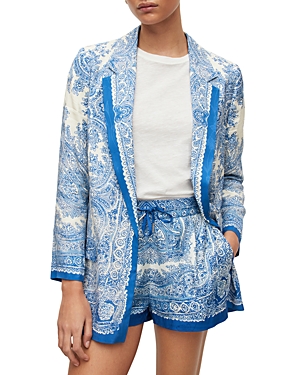 Allsaints Paisley Print Aleida Blazer In Blue/white