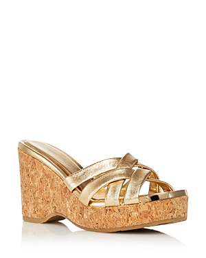Jimmy Choo Maribou Metallic Caged Wedge Sandals In Gold