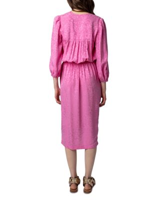 Renew Silk Jacquard Draped Dress