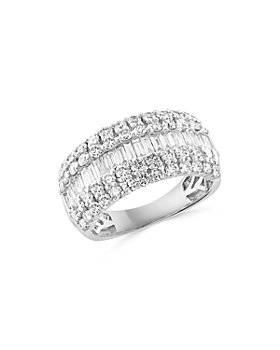 Bloomingdale's - Diamond Baguette & Round Multirow Ring in 14K White Gold, 1.75 ct. t.w. - 100% Exclusive 