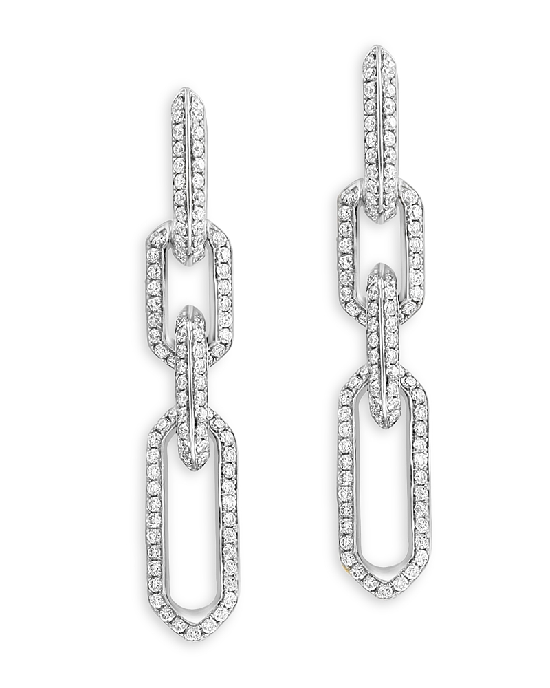 Bloomingdale's Diamond Link Drop Earrings In 14k White Gold, 1.10 Ct. T. W. In White