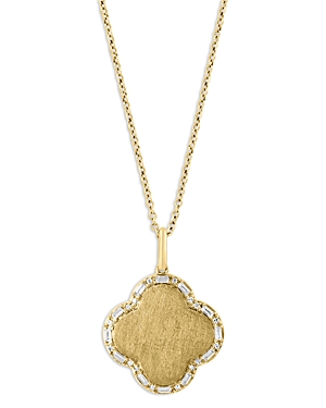 Bloomingdale's Diamond Round & Baguette Clover Pendant Necklace In 14k Yellow Gold, 0.18 Ct. T.w. - 100% Exclusive
