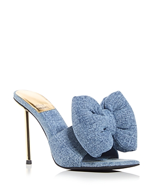 JEFFREY CAMPBELL WOMEN'S BOW-DOWN HIGH HEEL SLIDE SANDALS