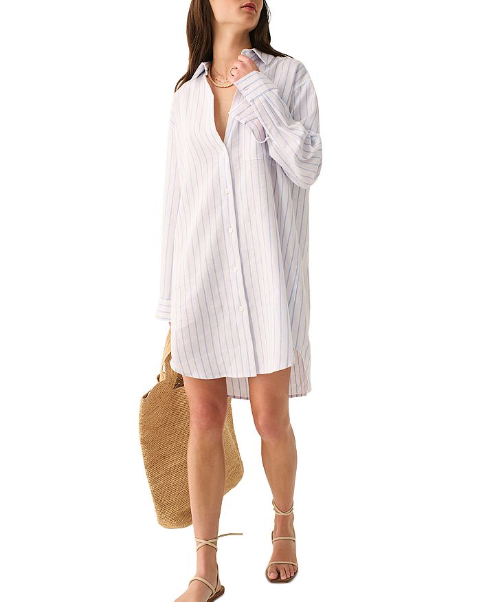 Faherty Laguna Linen Striped Shirt Dress | Bloomingdale's