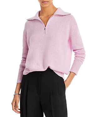 C By Bloomingdale's Cashmere Drop Shoulder Half Zip Cashmere Sweater - 100% Exclusive In Rose Quartz