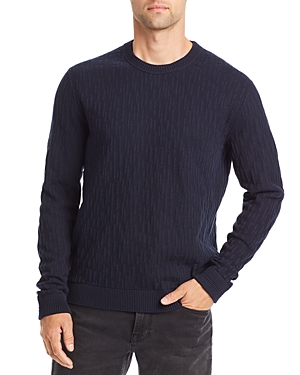 Hugo Sovrain Cotton Regular Fit Crewneck Sweater In Navy