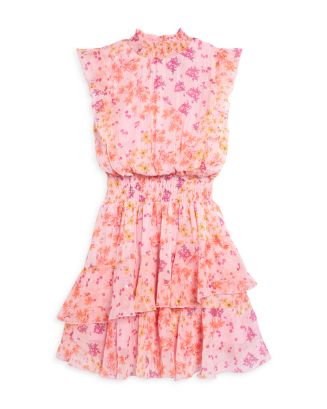 Funtasia Too Girls Aqua Floral Flutter Sleeve Dress main image 1