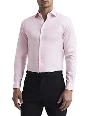 Reiss Remote Slim Fit Button Front Shirt In Dark Pink