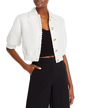 L Agence Cove Tweed Jacket In White