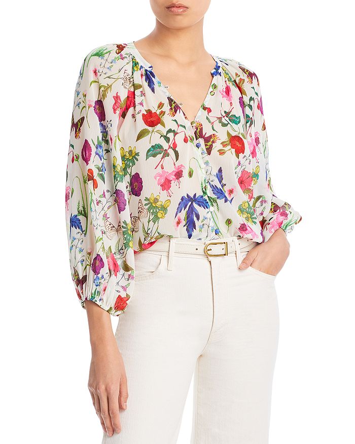 L'AGENCE Teagan Puff Sleeve Blouse | Bloomingdale's