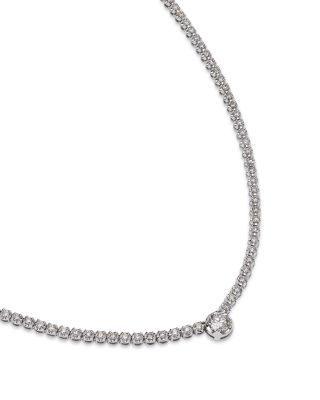 Diamond Solitaire Tennis Necklace in 14K White Gold, 2.30 tcw 