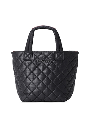 Mz Wallace Micro Metro Tote Deluxe In Black/silver