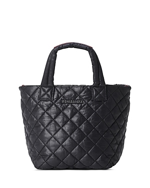 Shop Mz Wallace Micro Metro Tote Deluxe In Black/silver