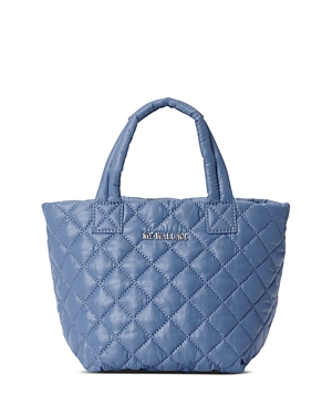 Mz Wallace Metro Deluxe Micro Quilted Crossbody Tote Bag In Denim/silver