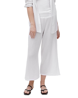 Michael Stars Medina Smocked Waist Wide Leg Pants In White